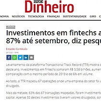 Investimentos em fintechs aumentam 87% at setembro, diz pesquisa